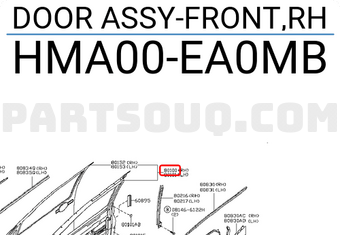 Nissan HMA00EA0MB DOOR ASSY-FRONT,RH