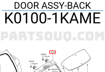 Nissan K01001KAME DOOR ASSY-BACK