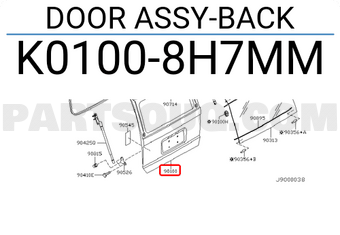 Nissan K01008H7MM DOOR ASSY-BACK