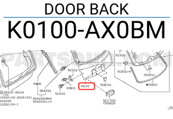 Nissan K0100AX0BM DOOR BACK