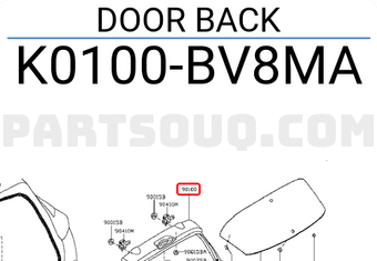 Nissan K0100BV8MA DOOR BACK