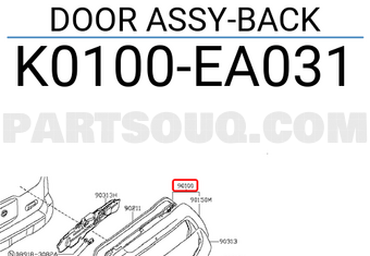 Nissan K0100EA031 DOOR ASSY-BACK