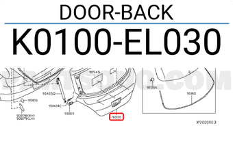 Nissan K0100EL030 DOOR-BACK