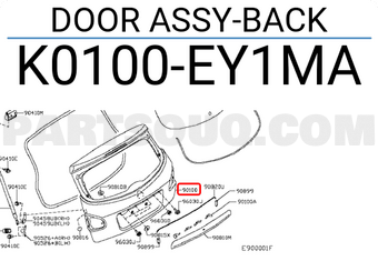 Nissan K0100EY1MA DOOR ASSY-BACK
