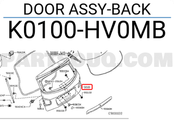 Nissan K0100HV0MB DOOR ASSY-BACK