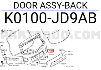 Nissan K0100JD9AB DOOR ASSY-BACK