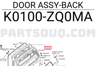 Nissan K0100ZQ0MA DOOR ASSY-BACK