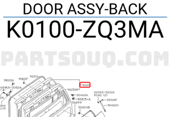 Nissan K0100ZQ3MA DOOR ASSY-BACK