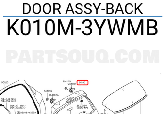 Nissan K010M3YWMB DOOR ASSY-BACK