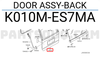 Nissan K010MES7MA DOOR ASSY-BACK