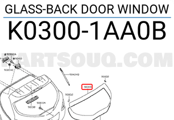 Nissan K03001AA0B GLASS-BACK DOOR WINDOW