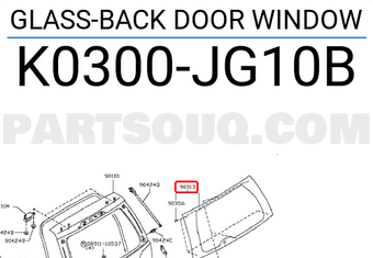 Nissan K0300JG10B GLASS-BACK DOOR WINDOW