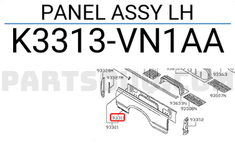 Nissan K3313VN1AA PANEL ASSY LH