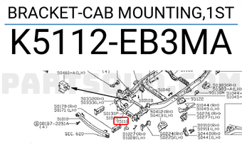 Nissan K5112EB3MA BRACKET-CAB MOUNTING,1ST