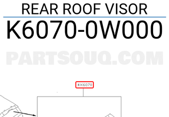 Nissan K60700W000 REAR ROOF VISOR
