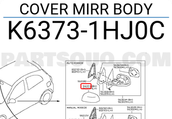 Nissan K63731HJ0C COVER MIRR BODY