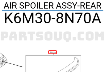 Nissan K6M308N70A AIR SPOILER ASSY-REAR