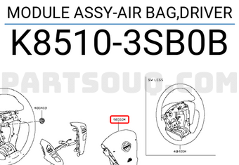 Nissan K85103SB0B MODULE ASSY-AIR BAG,DRIVER