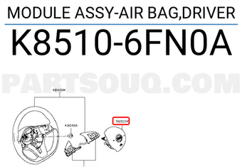 Nissan K85106FN0A MODULE ASSY-AIR BAG,DRIVER