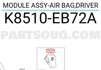 Nissan K8510EB72A MODULE ASSY-AIR BAG,DRIVER