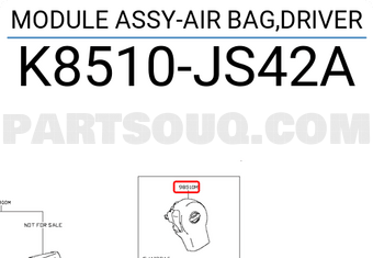 Nissan K8510JS42A MODULE ASSY-AIR BAG,DRIVER