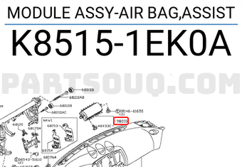 Nissan K85151EK0A MODULE ASSY-AIR BAG,ASSIST
