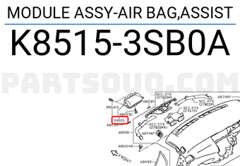 Nissan K85153SB0A MODULE ASSY-AIR BAG,ASSIST
