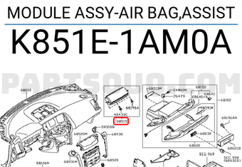 Nissan K851E1AM0A MODULE ASSY-AIR BAG,ASSIST