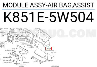 Nissan K851E5W504 MODULE ASSY-AIR BAG,ASSIST