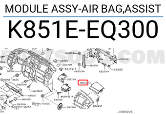 Nissan K851EEQ300 MODULE ASSY-AIR BAG,ASSIST