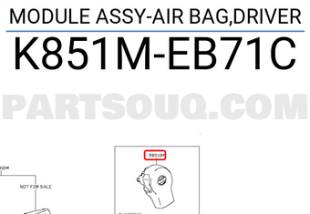 Nissan K851MEB71C MODULE ASSY-AIR BAG,DRIVER