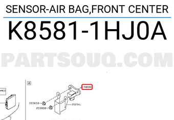 Nissan K85811HJ0A SENSOR-AIR BAG,FRONT CENTER