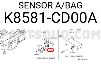 Nissan K8581CD00A SENSOR A/BAG