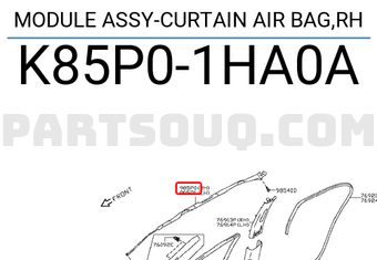 Nissan K85P01HA0A MODULE ASSY-CURTAIN AIR BAG,RH