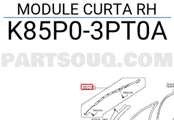 Nissan K85P03PT0A MODULE CURTA RH