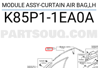 Nissan K85P11EA0A MODULE ASSY-CURTAIN AIR BAG,LH