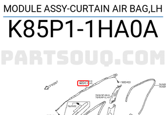 Nissan K85P11HA0A MODULE ASSY-CURTAIN AIR BAG,LH