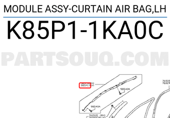 Nissan K85P11KA0C MODULE ASSY-CURTAIN AIR BAG,LH