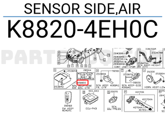 Nissan K88204EH0C SENSOR SIDE,AIR