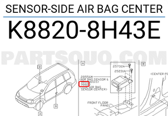 Nissan K88208H43E SENSOR-SIDE AIR BAG CENTER