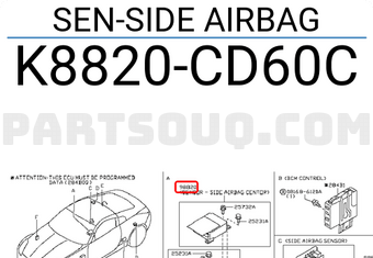 Nissan K8820CD60C SEN-SIDE AIRBAG