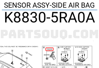 Nissan K88305RA0A SENSOR ASSY-SIDE AIR BAG