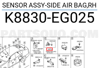 Nissan K8830EG025 SENSOR ASSY-SIDE AIR BAG,RH