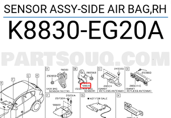 Nissan K8830EG20A SENSOR ASSY-SIDE AIR BAG,RH