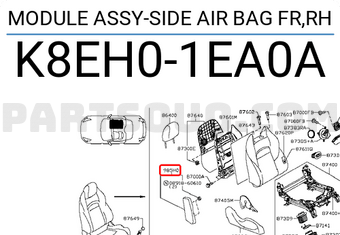 Nissan K8EH01EA0A MODULE ASSY-SIDE AIR BAG FR,RH
