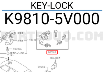Nissan K98105V000 KEY-LOCK