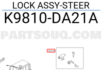 Nissan K9810DA21A LOCK ASSY-STEER