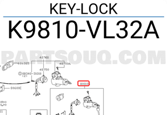 Nissan K9810VL32A KEY-LOCK