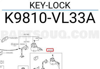 Nissan K9810VL33A KEY-LOCK