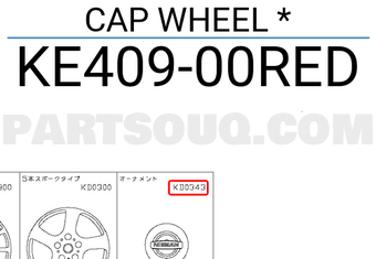 Nissan KE40900RED CAP WHEEL *